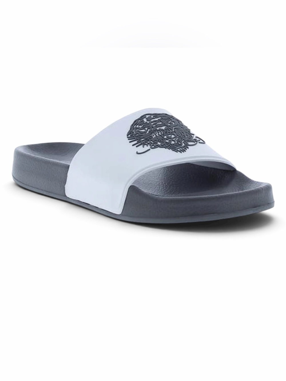 Ed Hardy King Tiger Slide Sandal White Gray Size 12
